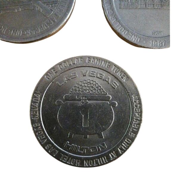 Lot of 3 Vintage 1980s Las Vegas Dollar Game Casino Tokens Collectible - Picture 7 of 9